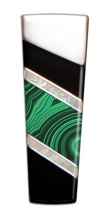 Santa Fe Stoneworks Money Clip, Jet/Malachite