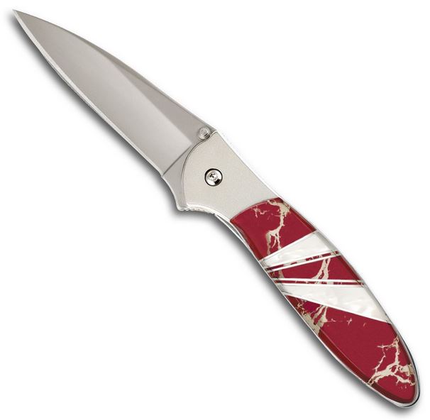 Santa Fe Stoneworks Kershaw Leek Folding Knife, Blood Lightning/MOP