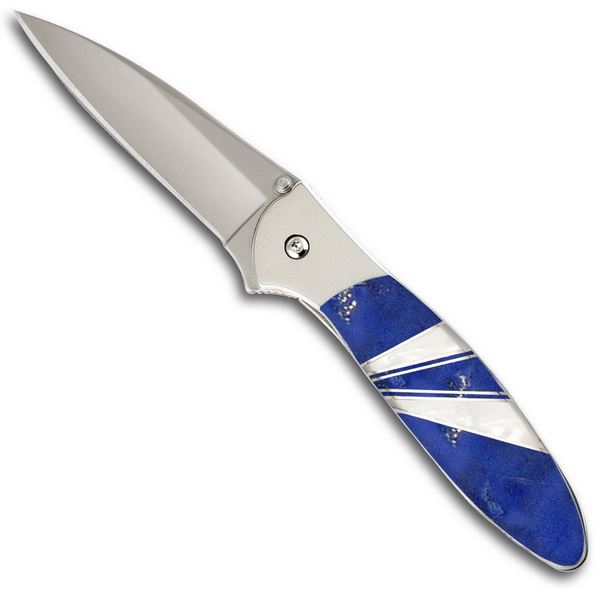 Santa Fe Stoneworks Kershaw Leek Folding Knife, Lapis/MOP