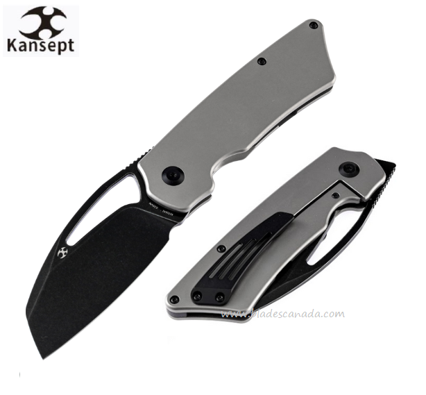 Kansept Goblin XL Flipper Frameock Knife, CPM S35VN Black SW, Titanium, K1016A1