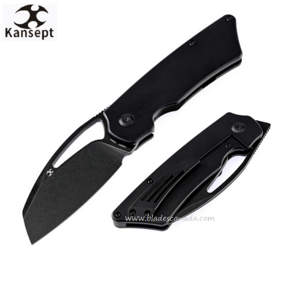 Kansept Goblin XL Flipper Framelock Knife, CPM S35VN Black SW, Titanium Black, K1016A2
