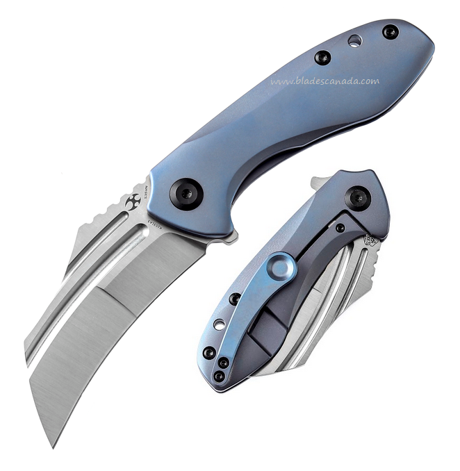 Kansept KTC 3 Flipper Framelock Knife, CPM S35VN, Titanium Blue Ano, K1031A3