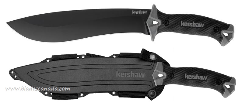 Kershaw Camp 10 Fixed Blade Machete, 65Mn Steel, Full Tang Handle, Hard Sheath, K1077 - Click Image to Close