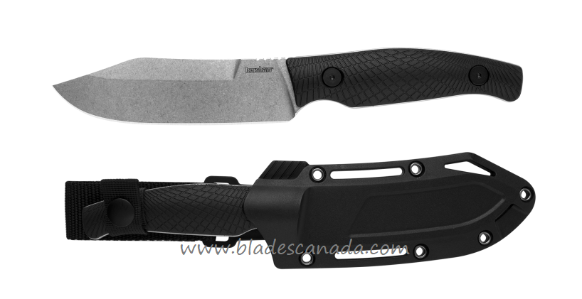 Kershaw Camp 5 Fixed Blade Knife, D2 Steel, GFN Black, Nylon Sheath, K1083