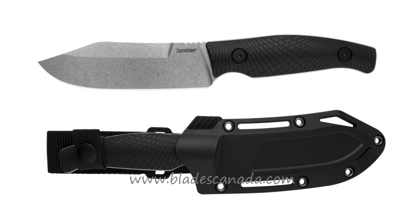 Kershaw Camp 5 Fixed Blade Knife, D2 Steel, GFN Black, Nylon Sheath, KE-1083
