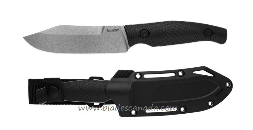 Kershaw Camp 5 Fixed Blade Knife, D2 Steel, GFN Black, Nylon Sheath, K1083 - Click Image to Close