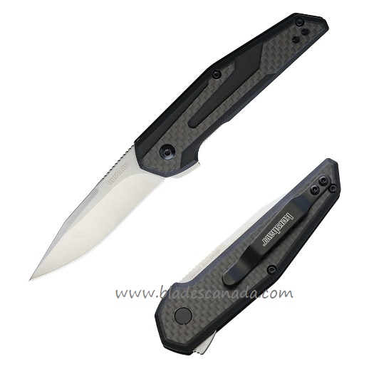 Kershaw Fraxion Flipper Folding Knife, G10 Black/Carbon Fiber, K1160SAT