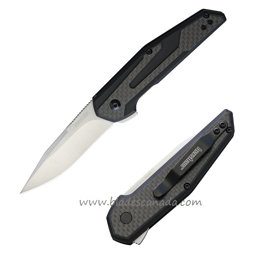 Kershaw Fraxion Flipper Folding Knife, G10 Black/Carbon Fiber, KE-1160SAT