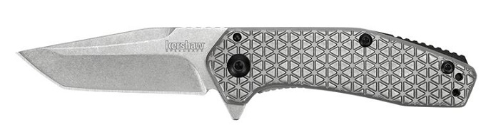Kershaw Cathode Flipper FrameLock Knife, Assisted Opening, Stainless Handle, KE-1324