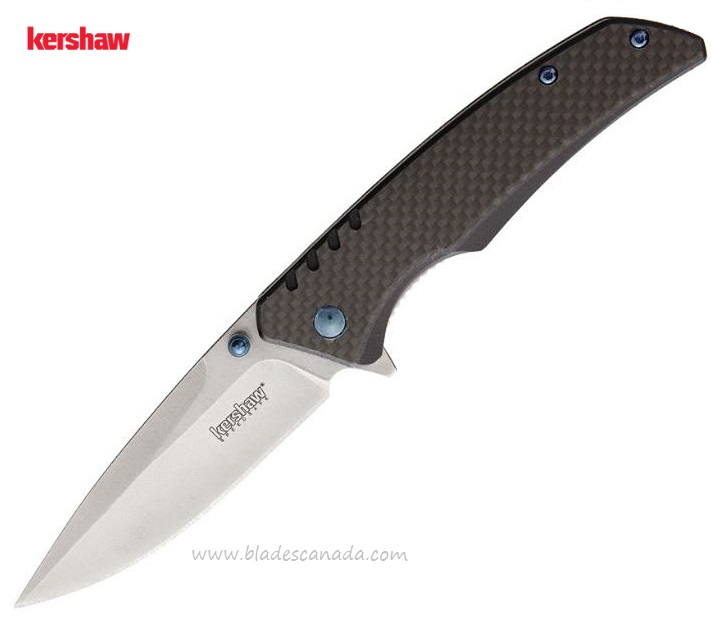 Kershaw Halogen Flipper Folding Knife, Assisted Opening, Carbon Fiber/G10 , K1336 - Click Image to Close