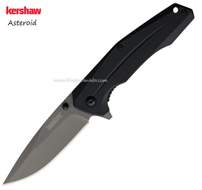 Kershaw Asteroid Flipper Folding Knife, Assisted Opening, GFN Black, K1360