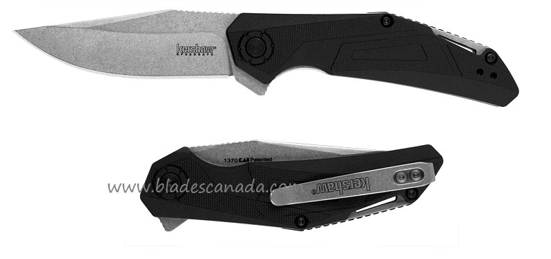 Kershaw Camshaft Flipper Folding Knife, Assisted Opening, GFN Black, K1370 - Click Image to Close
