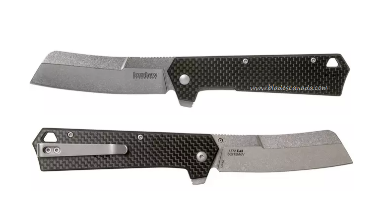 Kershaw Rib Special Edition Flipper Folding Knife, Assisted Opening, G10/Carbon Fiber, KE-1372