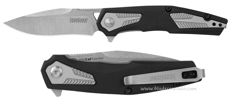 Kershaw Tremolo Flipper Folding Knife, Assisted Opening, GFN Black, KE-1390