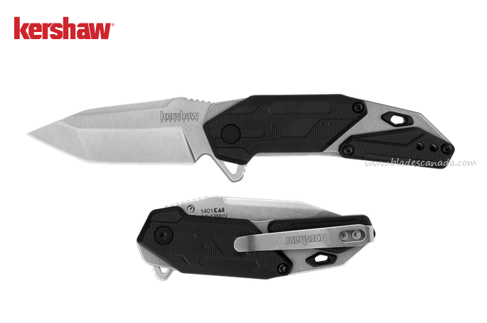 Kershaw Jetpack Flipper Folding Knife, Assisted Opening, Steel/GFN, KE-1401