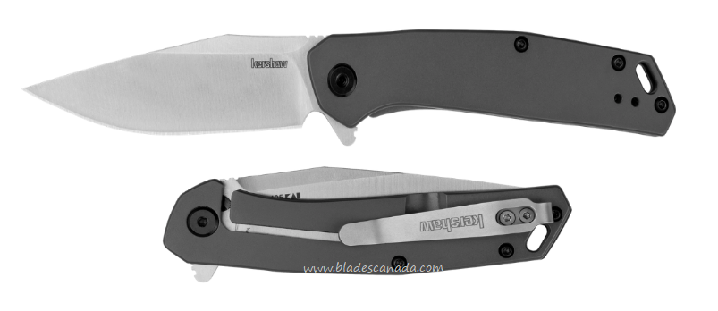 Kershaw Align Flipper Framelock Knife, Assisted Opening, Gray PVD Blade, Steel Handle, KE-1405
