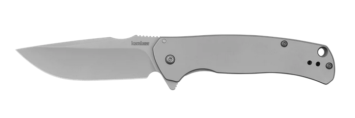 Kershaw Scour Flipper Framelock Knife, Assisted Opening, Stainless Steel Bead-Blasted, KE-1416