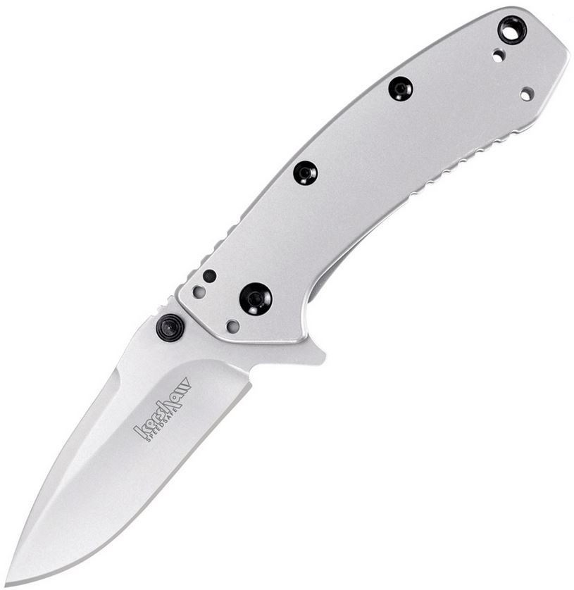 Kershaw Cryo II Hinderer Flipper Framelock Knife, Assisted Opening, Stainless Handle, K1556
