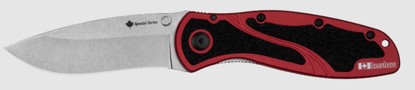 Kershaw Blur Folding Knife Canadian Edition, Assisted Opening, 14C28N Sandvik, Aluminum Black, 1670CAN