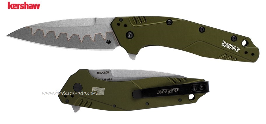 Kershaw Dividend Flipper Folding Knife, Assisted Opening, CPM D2/N690 Steel, Aluminum OD, K1812OLCB
