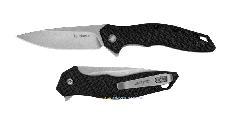 Kershaw Shoreline Flipper Folding Knife, Assisted Opening, SW Blade, GFN Black, K1845