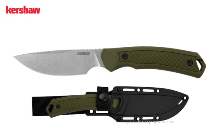 Kershaw Deschutes Skinner Fixed Blade Knife, D2 SW, Green Handle, 1883