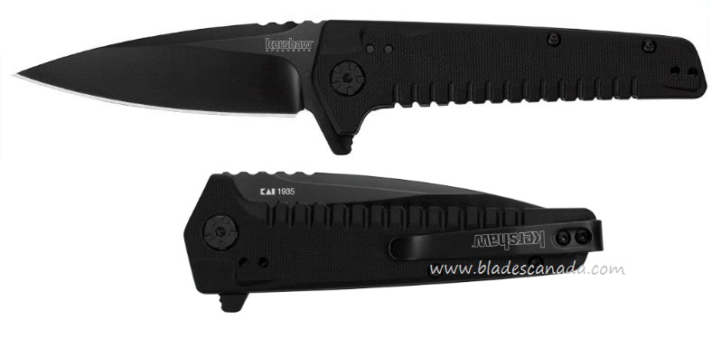 Kershaw Fatback Flipper Folding Knife, Assisted Opening, GFN Black, K1935