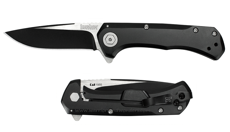 Kershaw Showtime Flipper Framelock Knife, Assisted Opening, Stainless Handle, K1955 - Click Image to Close