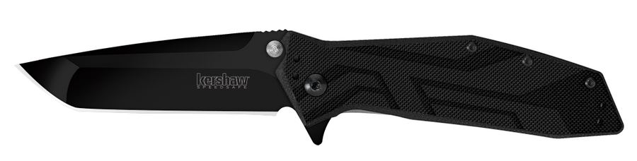 Kershaw Brawler Flipper Folding Knife, Assisted Opening, Tanto Blade, GFN Black, K1990