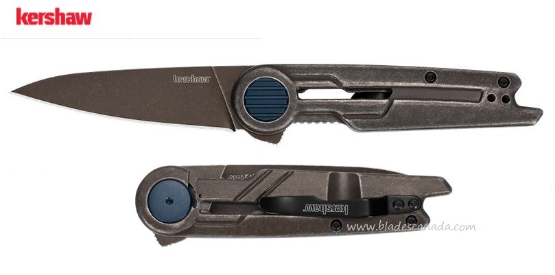 Kershaw Parsec Framelock Flipper Knife, Stainless Brown Handle, K2035 - Click Image to Close