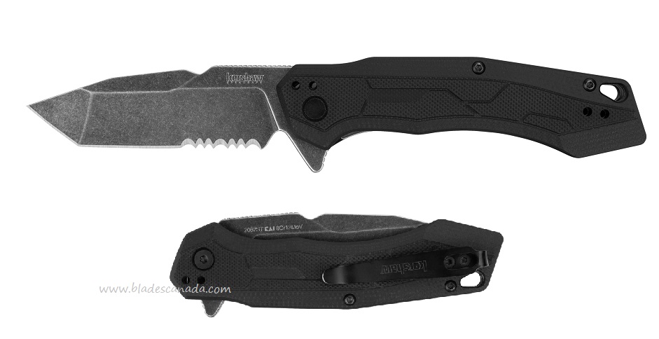 Kershaw Analyst Flipper Folding Knife, Assisted Opening, GFN Black, K2062ST - Click Image to Close