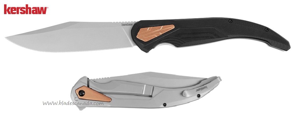 Kershaw Strata XL Flipper Framelock Knife, D2, G10 Black, K2077 - Click Image to Close
