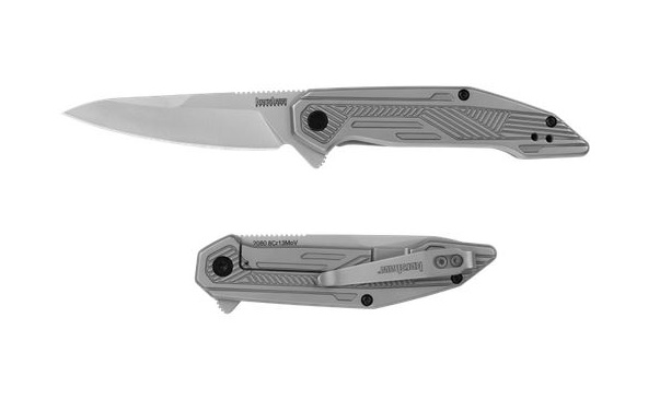Kershaw Terran Framelock Flipper Knife, Assisted Opening, Stainless Handle, K2080 - Click Image to Close