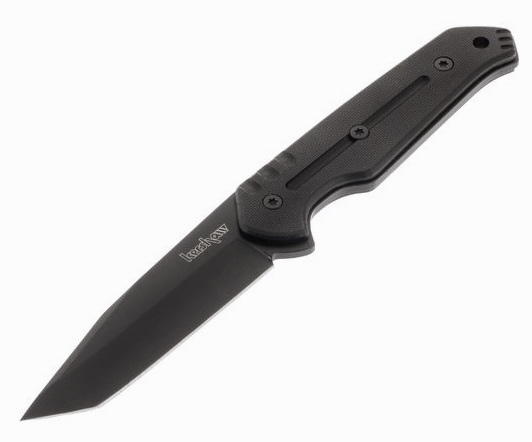 Kershaw Tone Fixed Blade Knife, Tanto Blade, G10 Black, Codura Sheath, K3431