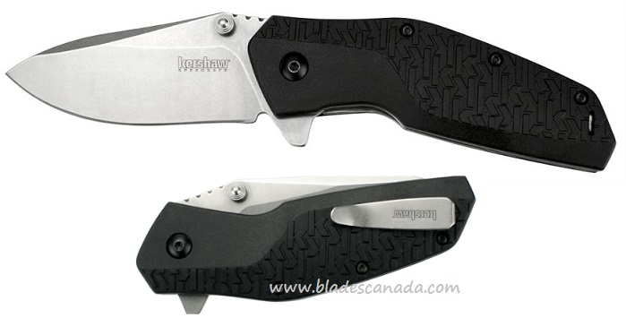 Kershaw Swerve Flipper Folding Knife, Assisted Opening, FRN Black, K3850 - Click Image to Close