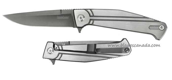 Kershaw Nura 3.5 Flipper Framelock Knife, Stainless Handle, K4035TIKVT