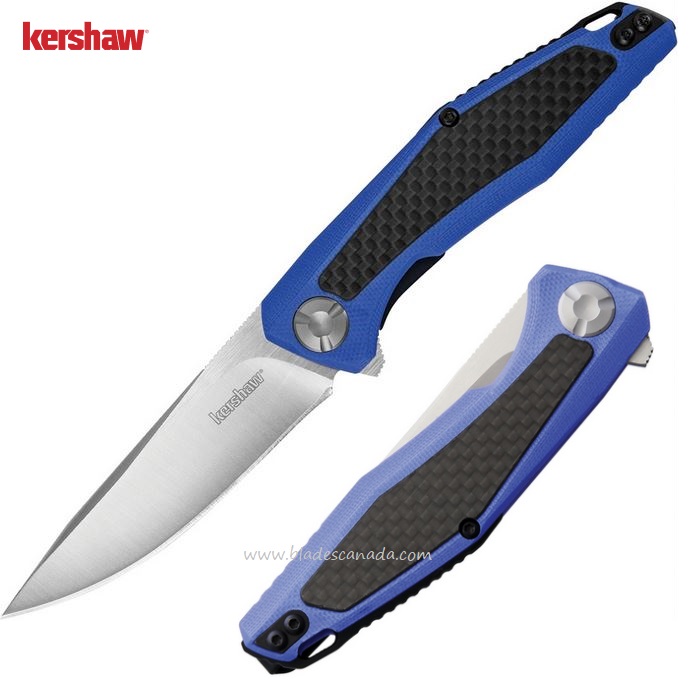 Kershaw Atmos Flipper Folding Knife, G10 Blue/Carbon Fiber, K4037BLU - Click Image to Close