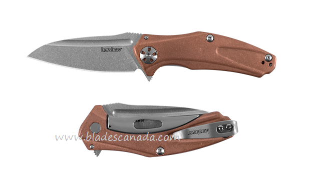 Kershaw Mini Natrix Flipper Sub-Framelock Knife, D2 Steel, Copper Handle, K7006CU - Click Image to Close