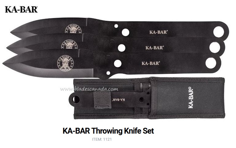 Ka-Bar Throwing Knives, Triple Set, Stainless Steel, Ka1121