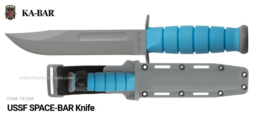 Ka-Bar USSF Space-Bar fixed Blade Knife, 1095 Cro-Van, Hard Sheath, Ka1313SF