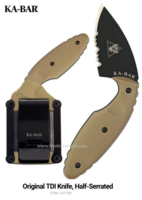Ka-Bar TDI Law Enforcement Fixed Blade Knife, AUS 8A, Hard Sheath, 1477CB