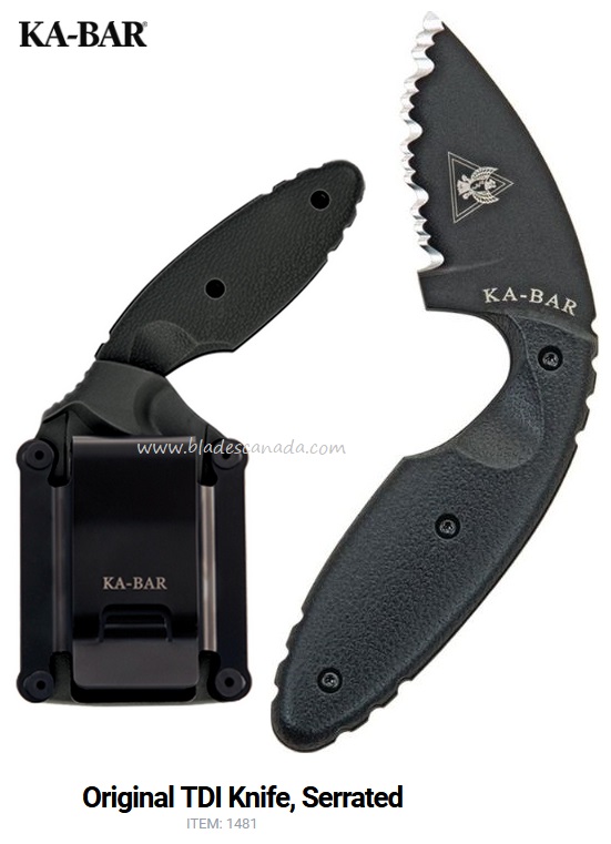 Ka-Bar TDI Law Enforcement Knife, AUS 8A, Zytel Black, Hard Sheath, Ka1481 - Click Image to Close