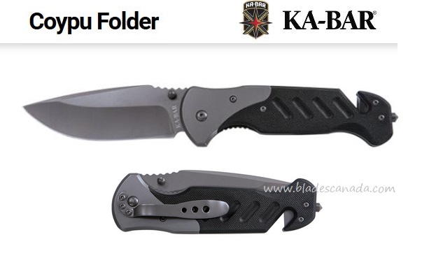 Ka-Bar Coypu Folding Knife, G10 Black, KA3085 - Click Image to Close