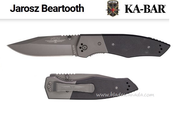 Ka-Bar Jarosz Beartooth Folding Knife, G10 Black, Ka3086 - Click Image to Close
