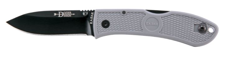 Ka-Bar Dozier Grey Folding Knife, AUS 8A, Ka4062GY