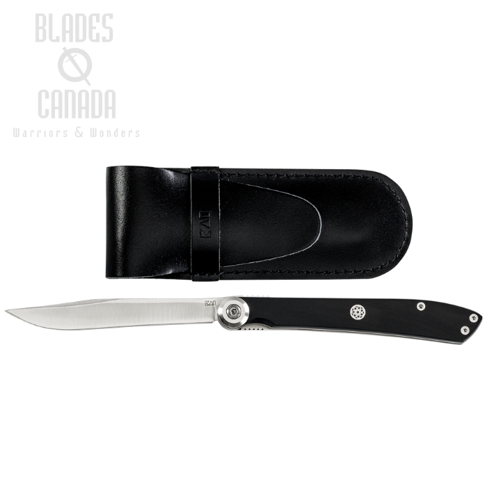 (image for) KAI 5700X 3.25" Personal Folding Steak Knife, Leather Sheath