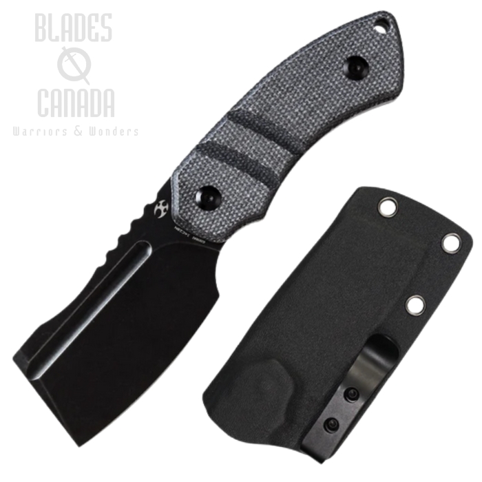 Kansept Korvid S Fixed Blade KNife, 14C28N Black, Micarta Black, Kydex Sheath, G2030A1