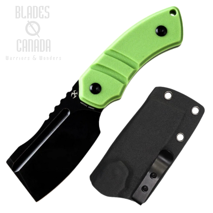 Kansept Korvid S Fixed Blade Knife, 14C28N Black, G10 Grass Green, Kydex Sheath, G2030A3