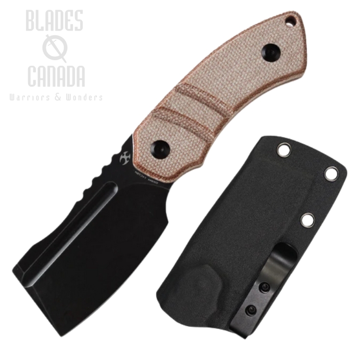 Kansept Korvid S Fixed Blade Knife, 14C28N Black, Micarta Brown, Kydex Sheath, G2030A4