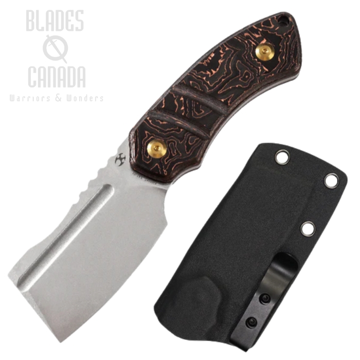 Kansept Korvid S Fixed Blade Knife, CPM S35VN, Carbon Fiber Copper, Kydex Sheath, G2030A7